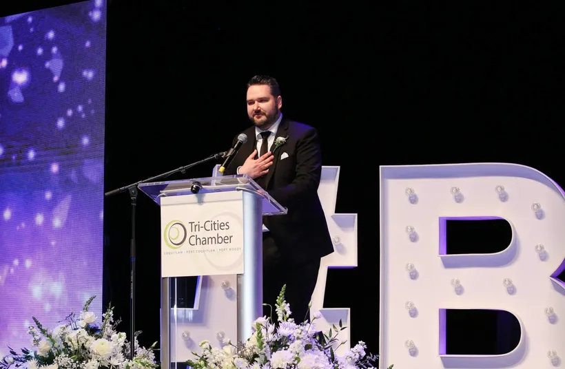 Callan and Jessica Morrison accepting the Small Business of the Year award.
