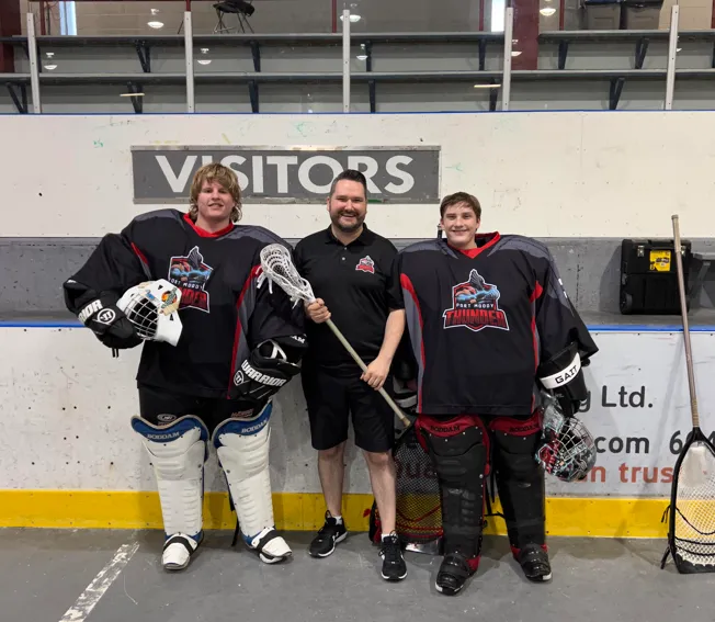Callan Morrison with a Port Moody minor hockey team.
